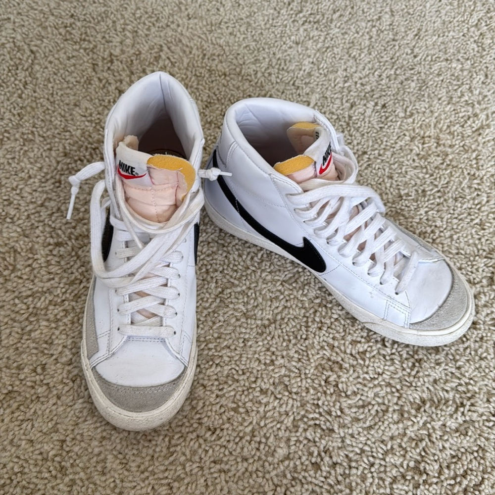 Nike women’s Blazers size US 8. White and black shoe